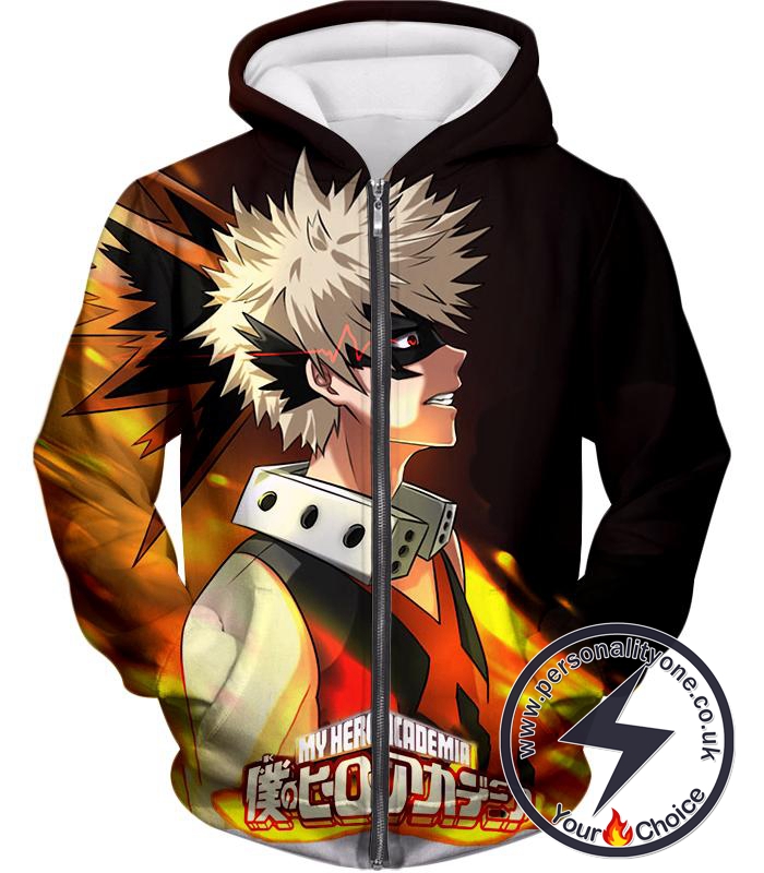 My Hero Academia Bakugo Katsuki Explosive Quirk Zip Up Hoodie